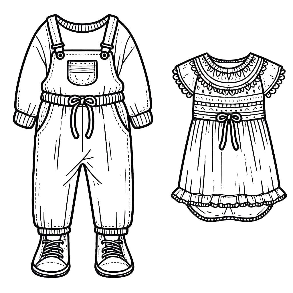 Tekening van Kleding voor kinderen