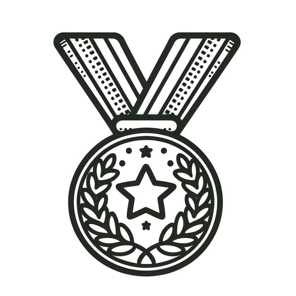 Tekening van medaille gratis printbaar