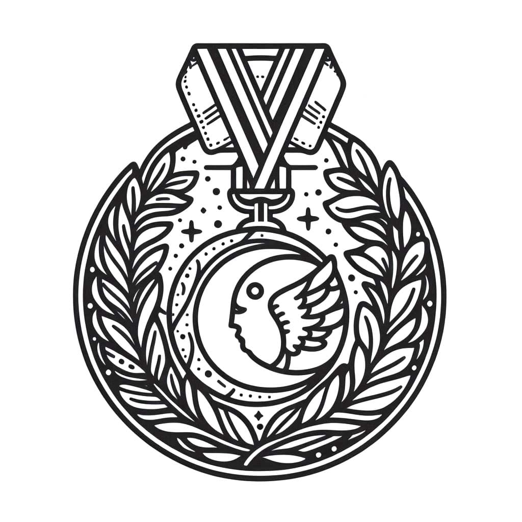 Tekening van medaille printbaar