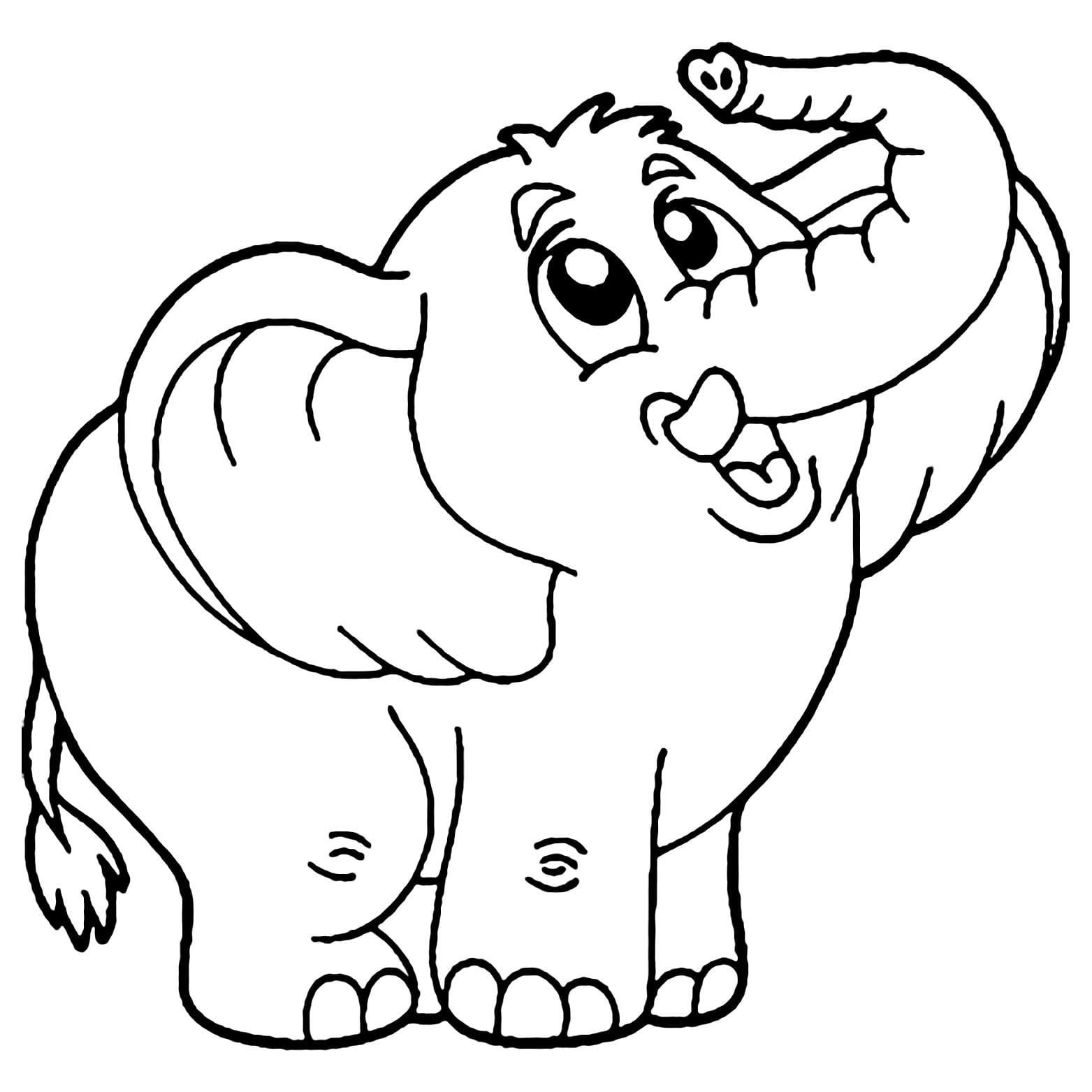 Olifant makkelijk gratis afdrukbaar