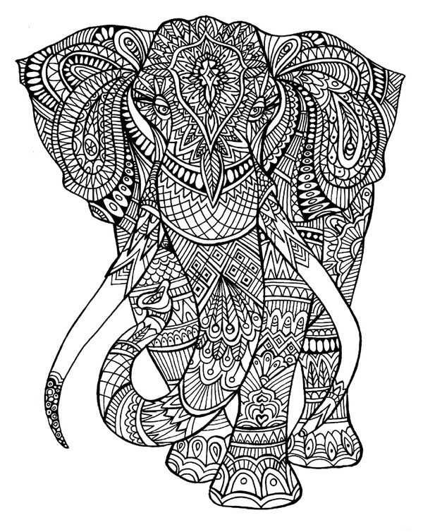 Olifant mandala gratis afdrukbaar