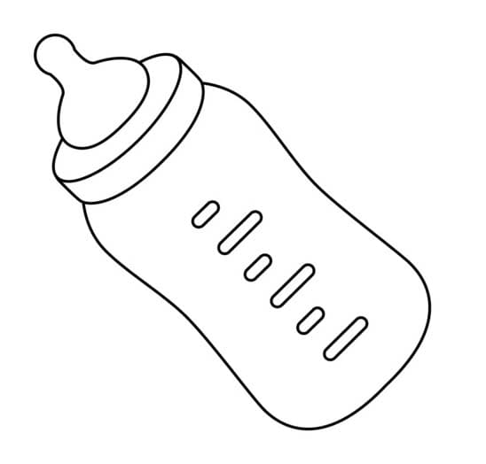 Teken babyfles afdrukbaar