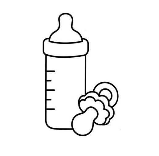 Teken babyfles gratis afdrukbaar