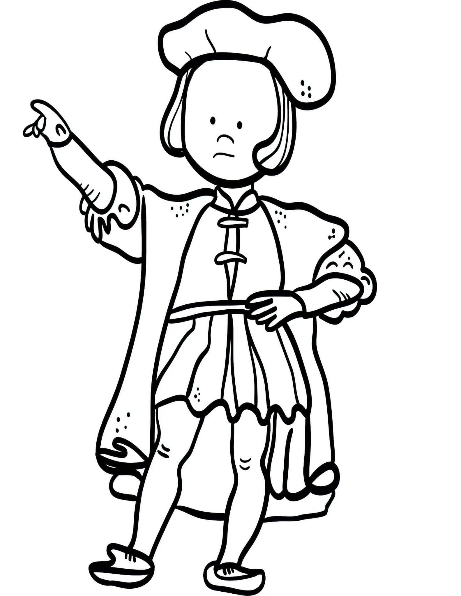 Teken Christopher Columbus afdrukbaar voor kinderen