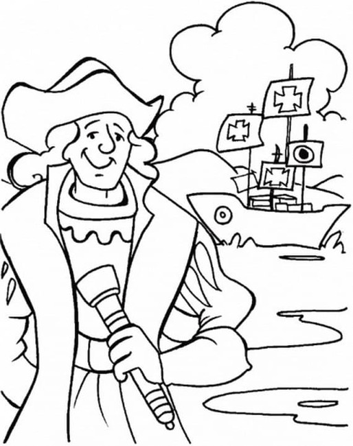 Teken Christopher Columbus voor kinderen