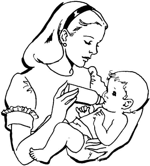 Teken fles baby gratis