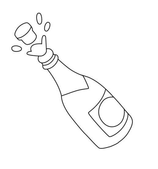 Teken flesje bier afdrukbaar