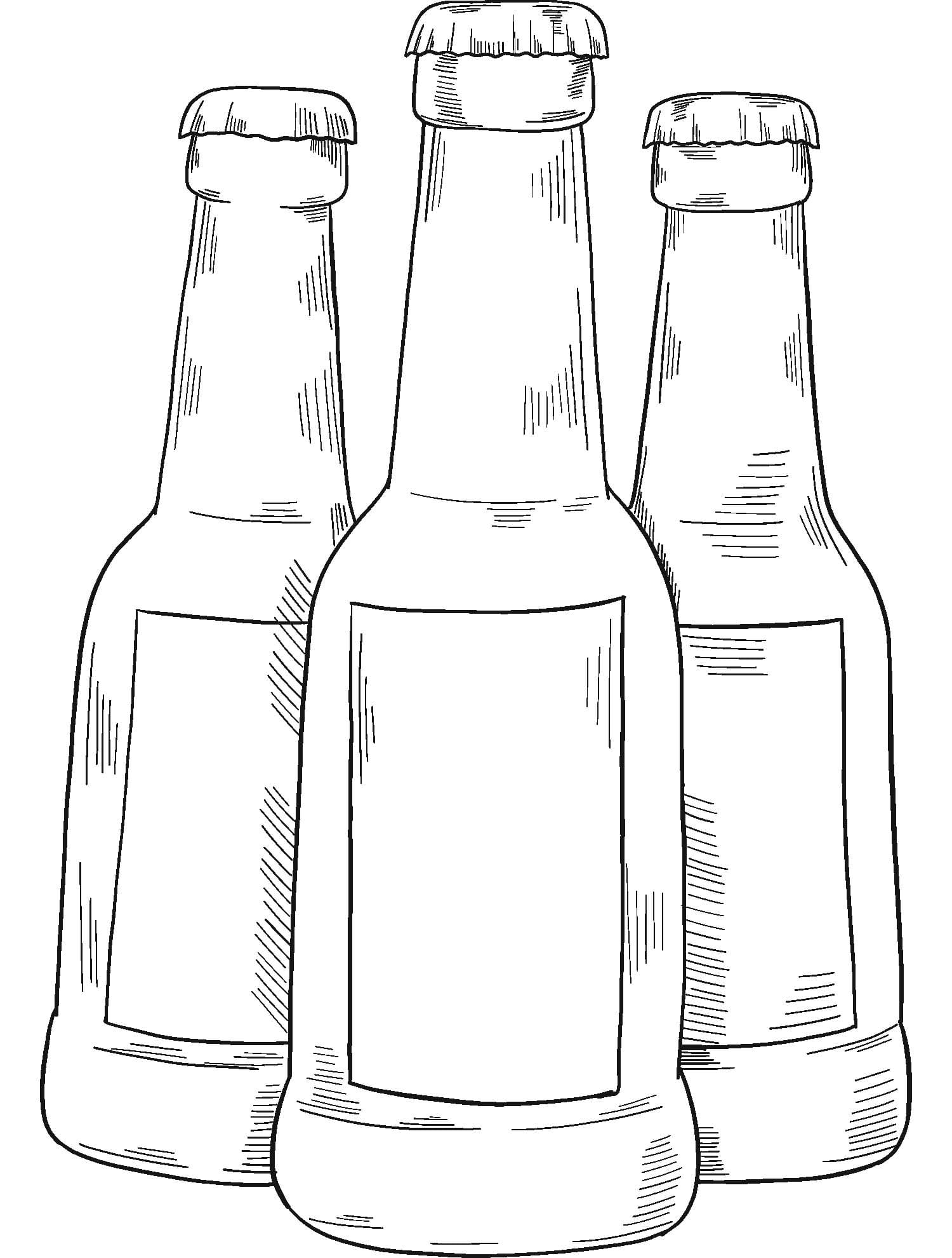 Teken flesje bier gratis afdrukbaar