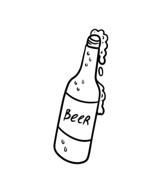 Teken flesje bier