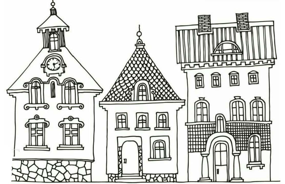 Tekenen amsterdamse huisjes afdrukbaar