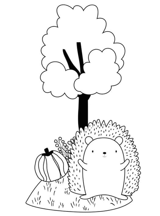 Tekenen egel herfst gratis afdrukbaar