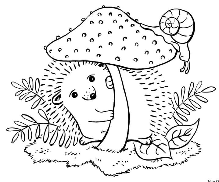 Tekenen egel herfst gratis