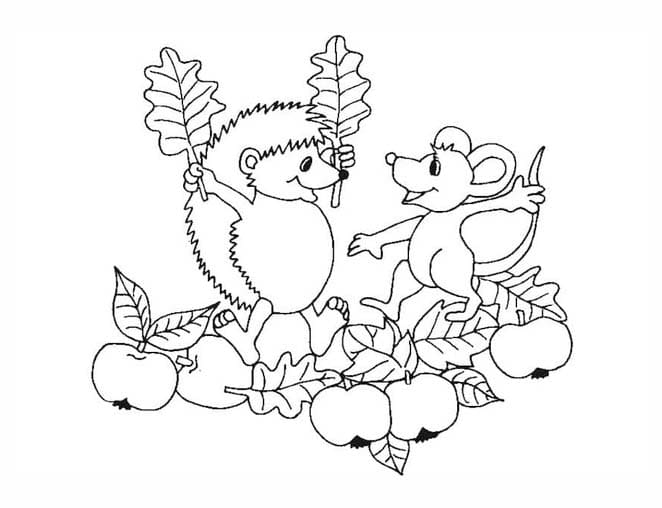 Tekenen egel herfst