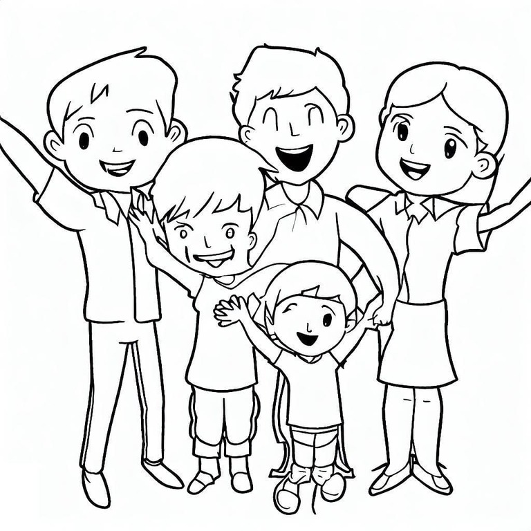 Tekenen Familie afdrukbaar