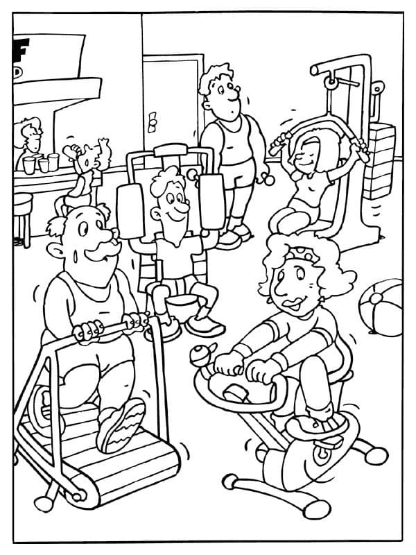 Tekenen Fitness gratis afdrukbaar