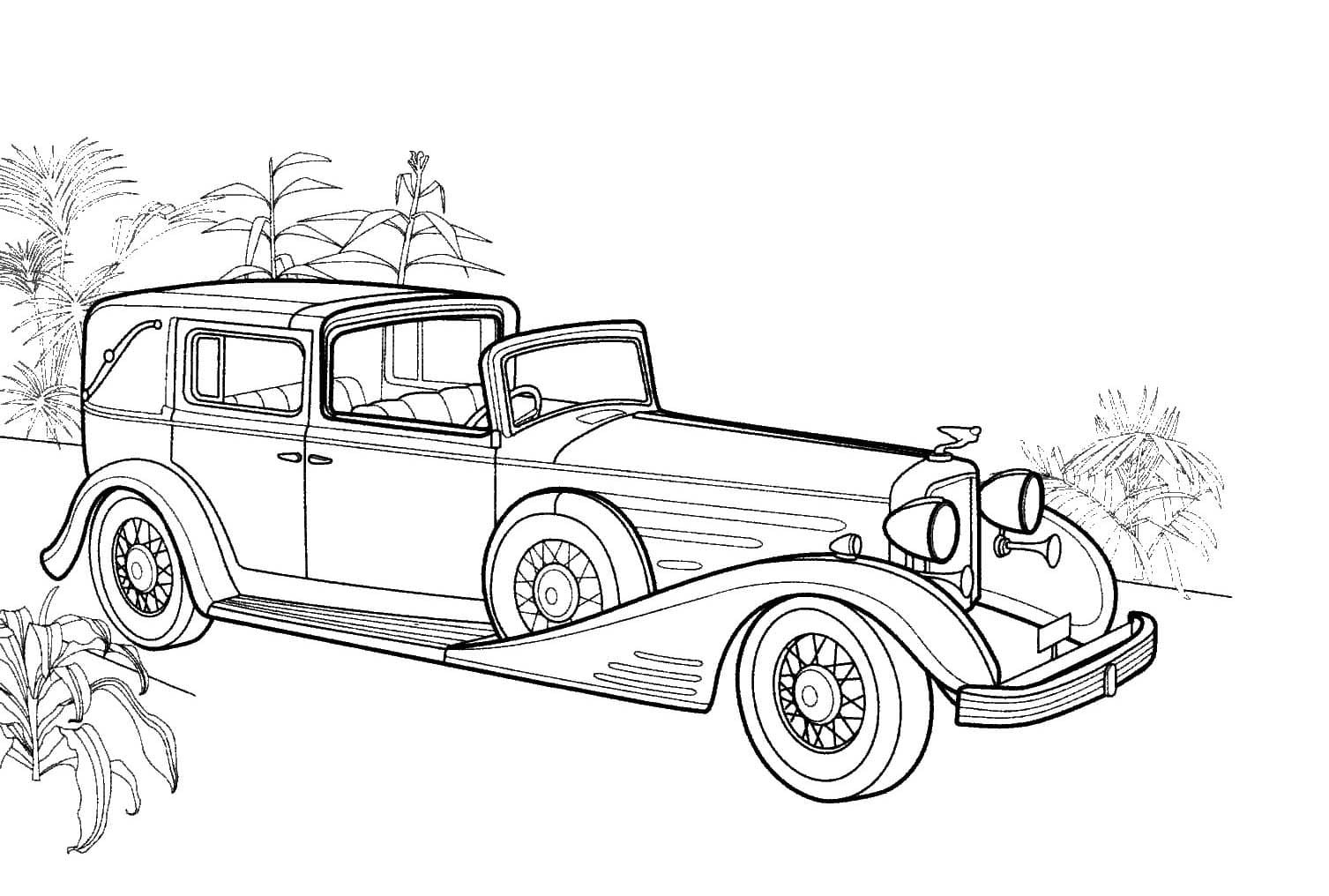 Tekenen oldtimer afdrukbaar