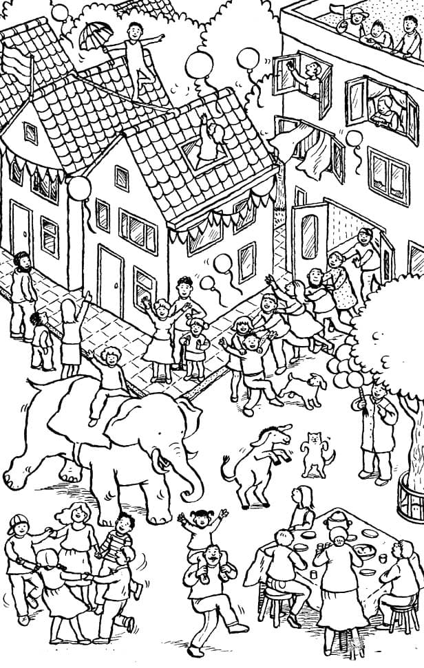 Tekening Feest afdrukbaar