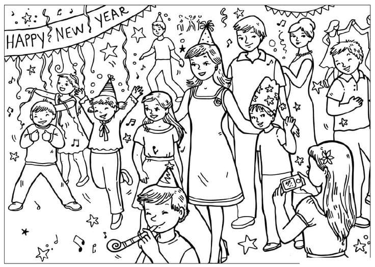 Tekening Feest op school basis
