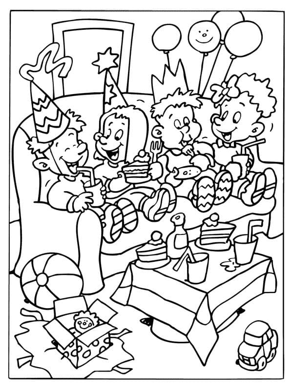 Tekening feest verjaardag eenvoudig