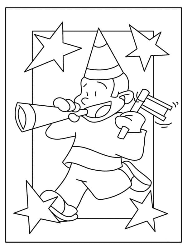 Tekening feest verjaardag gratis afdrukbaar