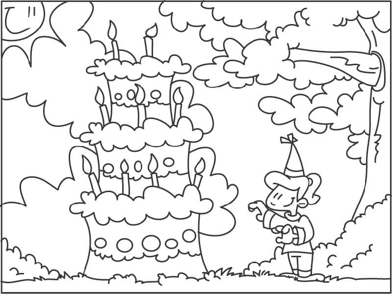 Tekening feest verjaardag