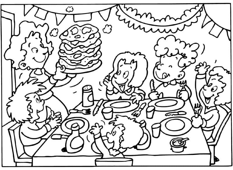 Tekening feest verjaardag simpel
