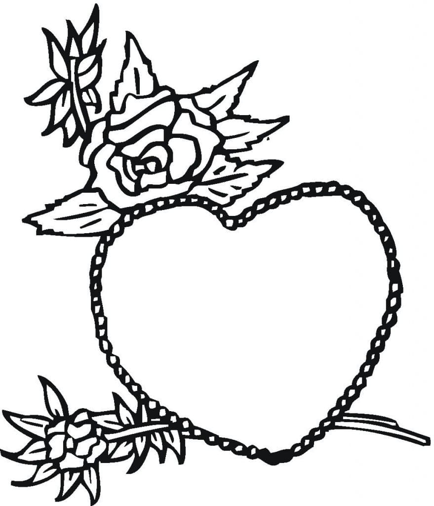 Afbeelding hartjes en bloemen gratis afdrukbaar