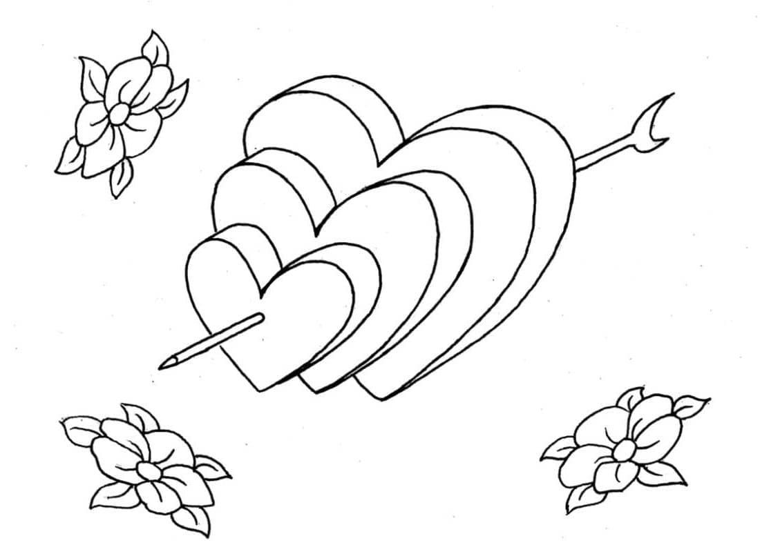 Afbeelding hartjes en bloemen