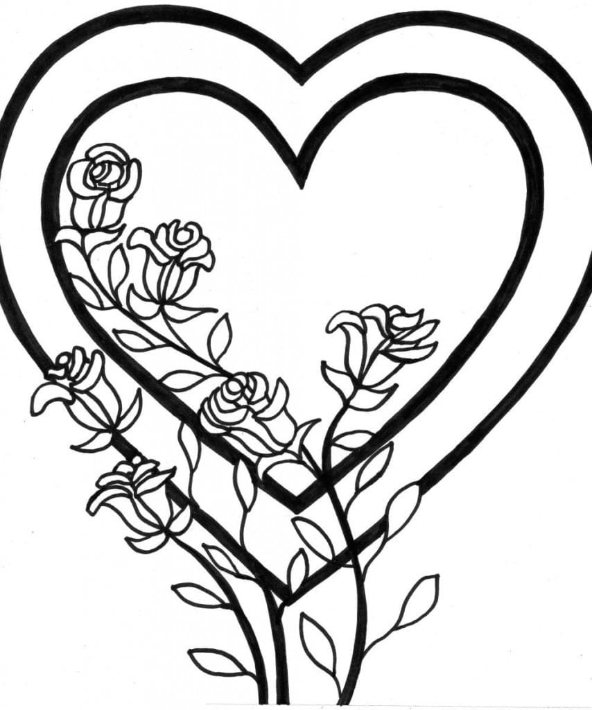 Hartjes en bloemen gratis afdrukbaar