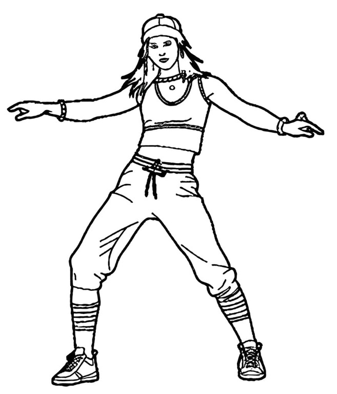 Hip Hop Dans afdrukbaar voor kinderen