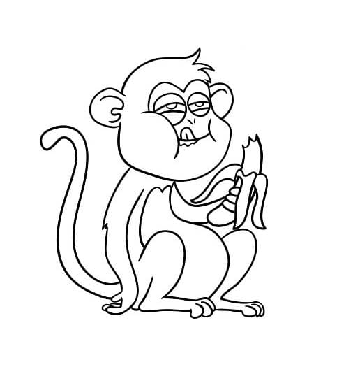 Tekenen Aap met Banaan gratis basis