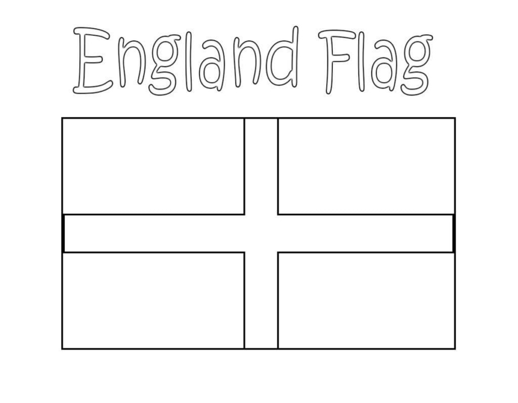 Tekenen afdrukbaar Engeland vlag