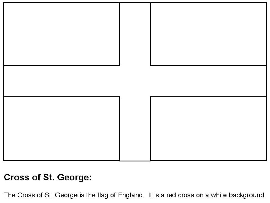 Tekenen afdrukbare vlag van Engeland