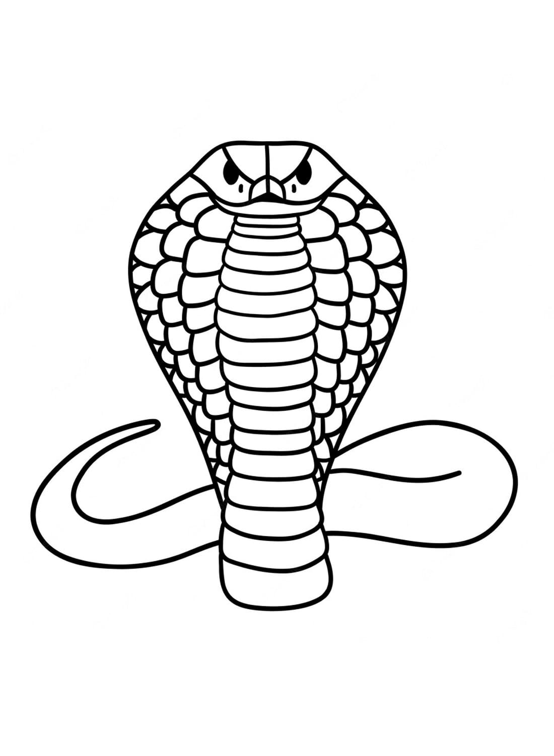 Tekenen Cobra Slang simpel