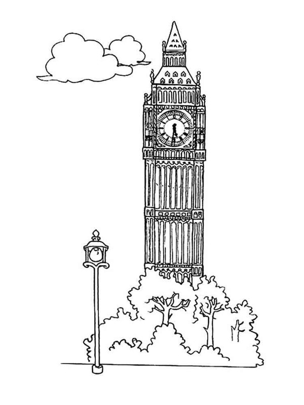 Tekenen de Big Ben in Engeland
