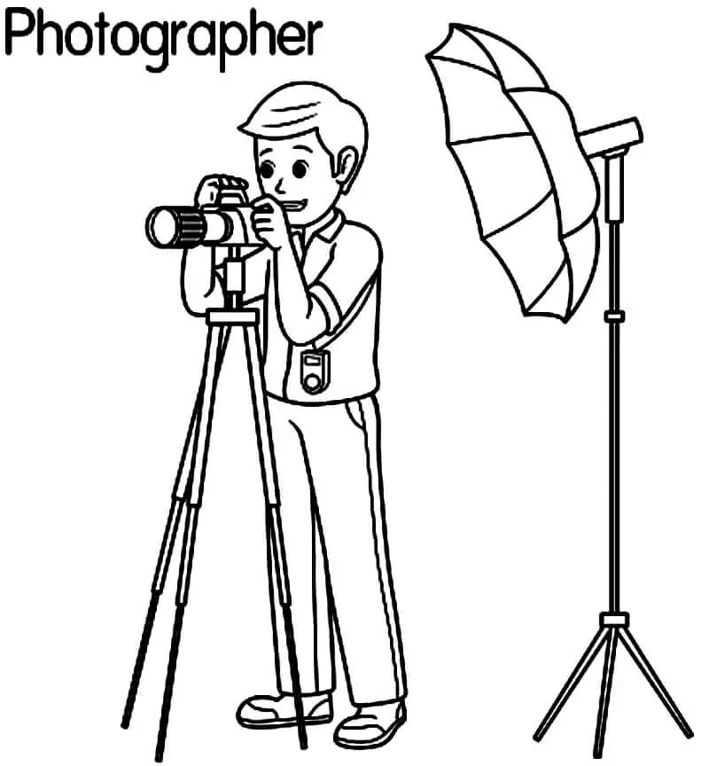 Tekenen Fotograaf afdrukbaar voor kinderen