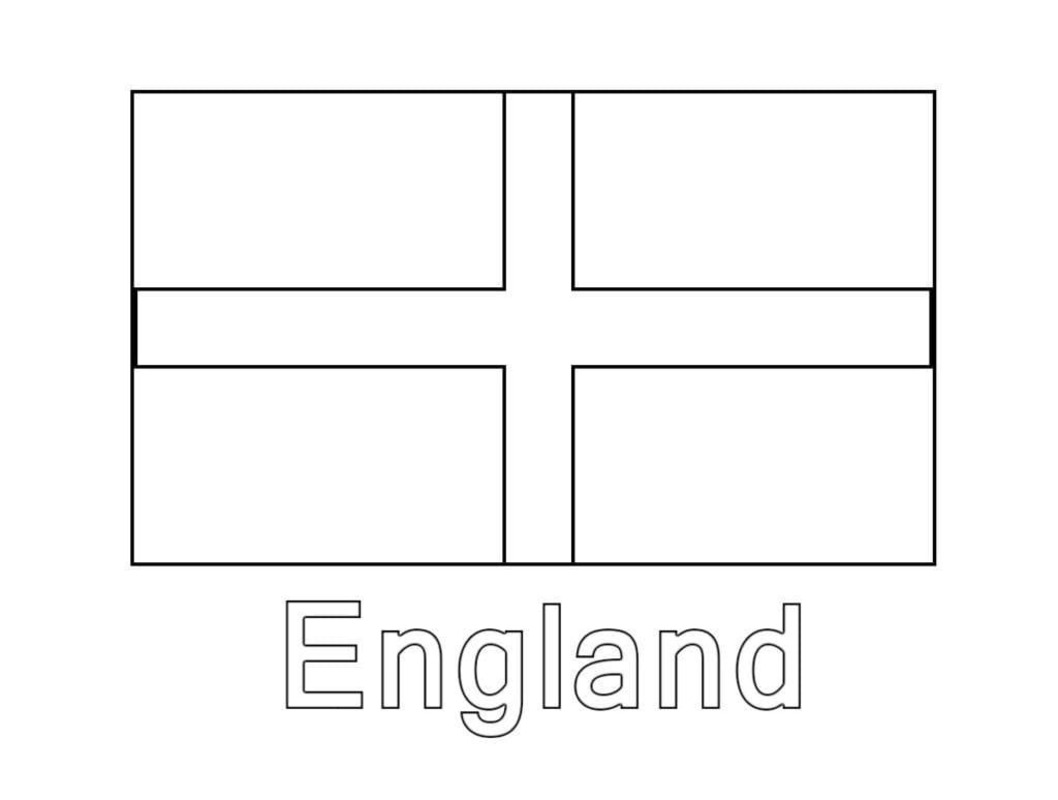 Tekenen gratis afdrukbaar Engeland vlag