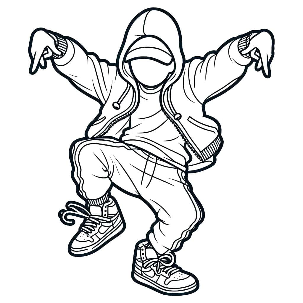 Tekenen Hip Hop Dans afdrukbaar
