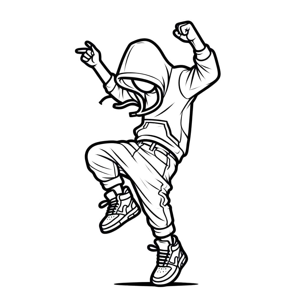 Tekenen Hip Hop Dans gratis afdrukbaar