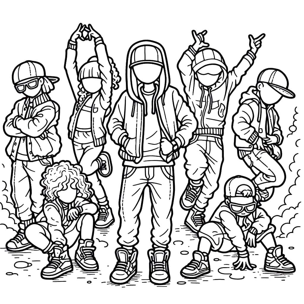 Tekenen Hip Hop Dans gratis