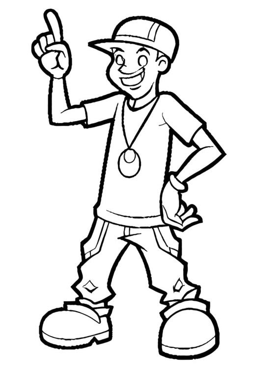 Tekenen Hip Hop Dans simpel bij kinderen