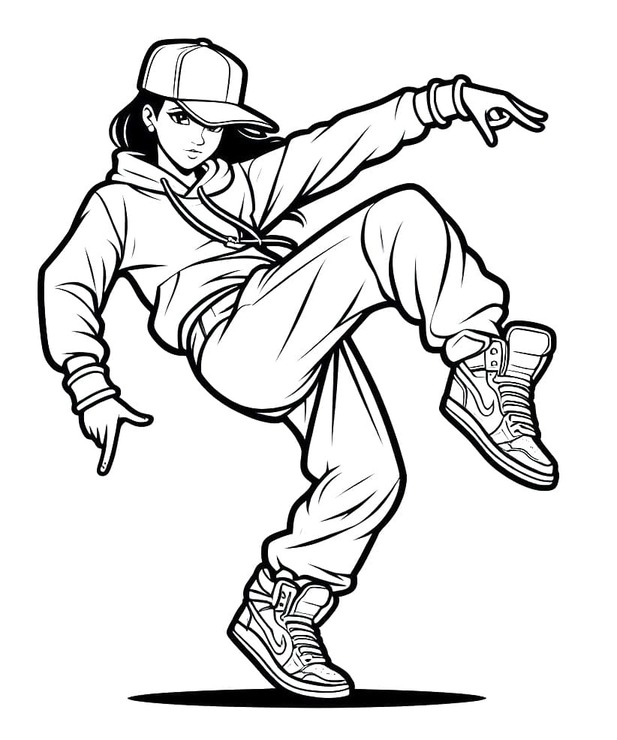 Tekenen Hip Hop Dans voor kinderen