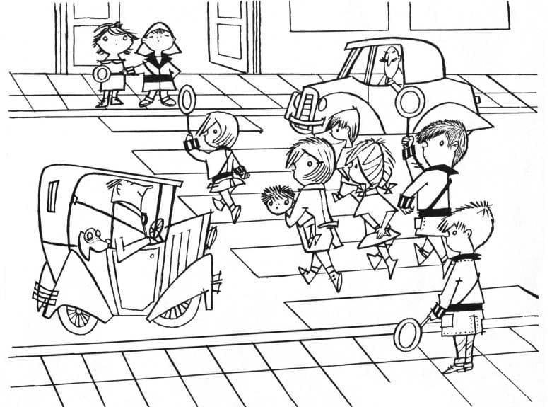 Tekening Afbeelding Oversteken