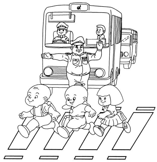 Tekening Oversteken afdrukbaar