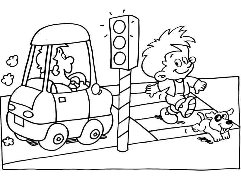 Tekening Oversteken eenvoudig