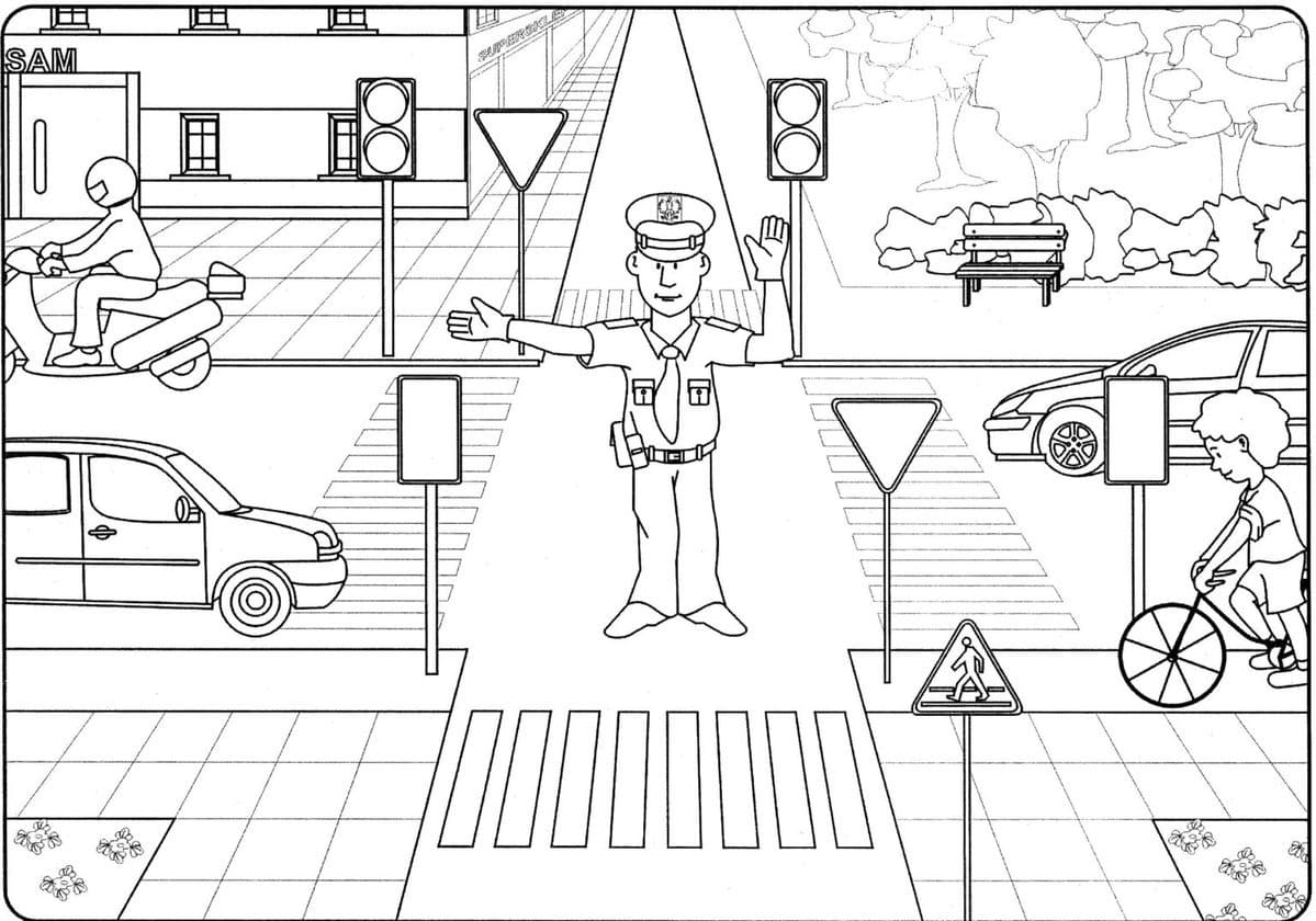 Tekening Oversteken gratis voor kinderen