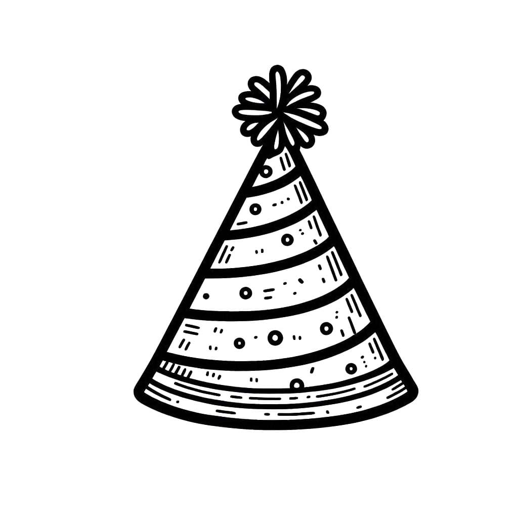 Tekening van Feesthoed gratis basis