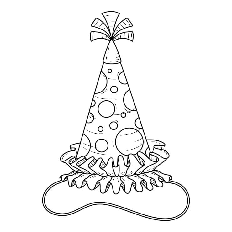 Tekening van Feesthoed gratis voor kinderen