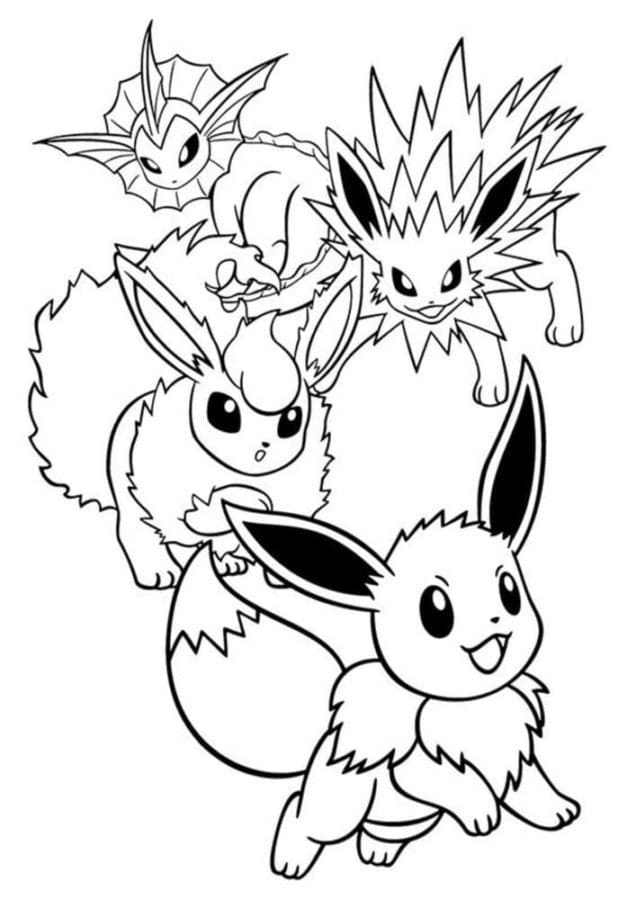 Flareon gratis afdrukbaar voor kinderen