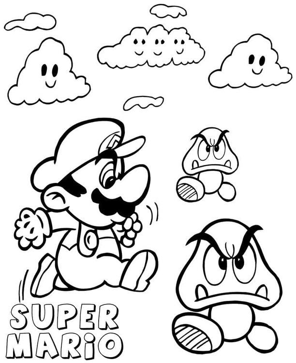 Paddenstoel Goomba afdrukbaar